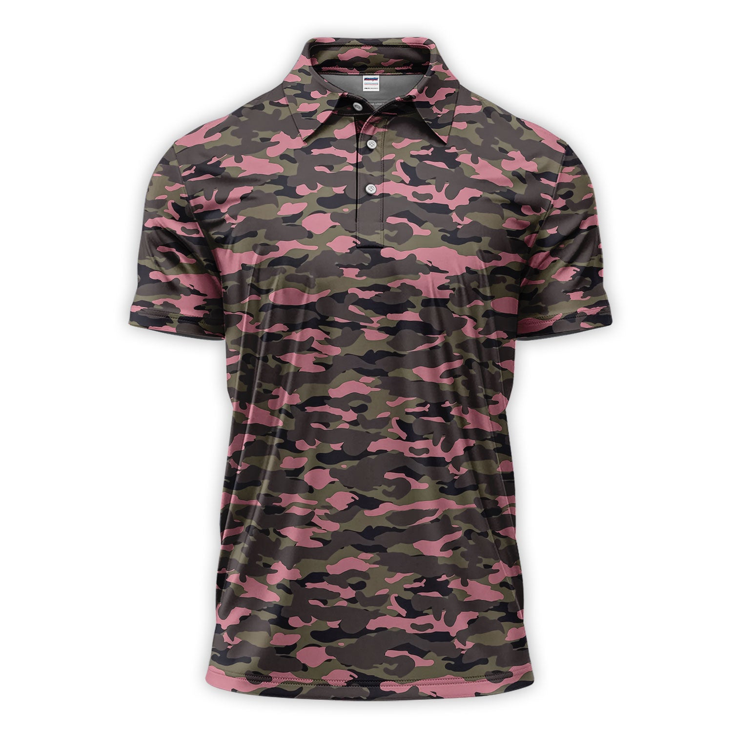 Pink Camo Pattern Golf Shirt, Crazy Golf Polos For Golfer, Men Golf Gift
