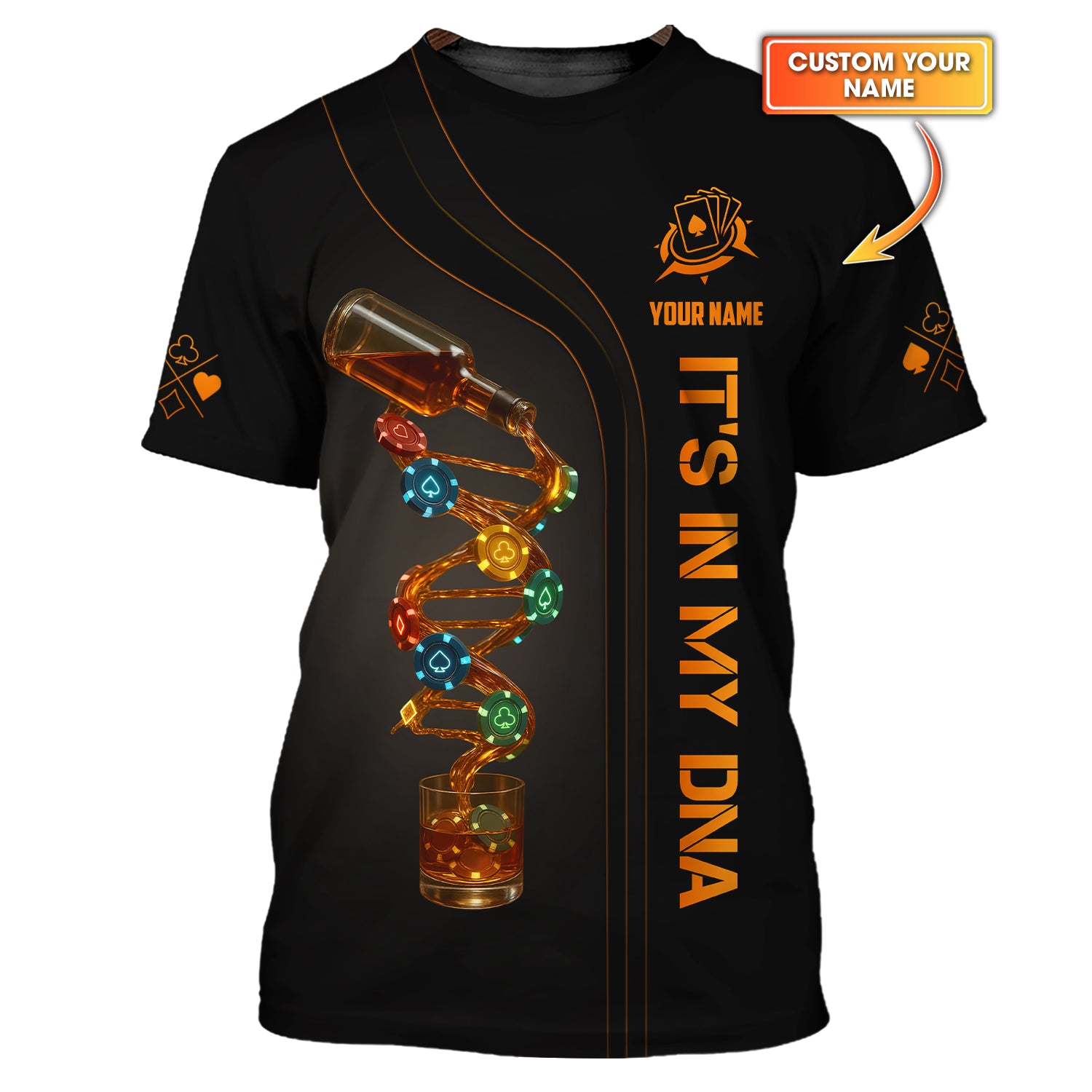 Poker In My DNA Custom Personalized Poker Chips Shirts, Poker Whiskey T Shirt, Poker Gift Ideas