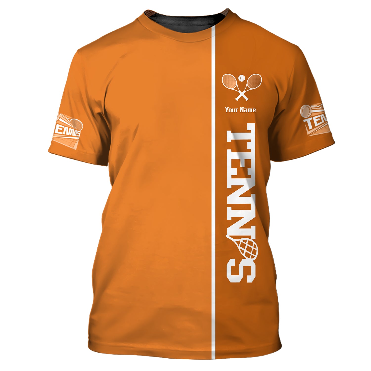 Orange Tennis Shirt - Personalized 3D Design - Classic tennis apparel