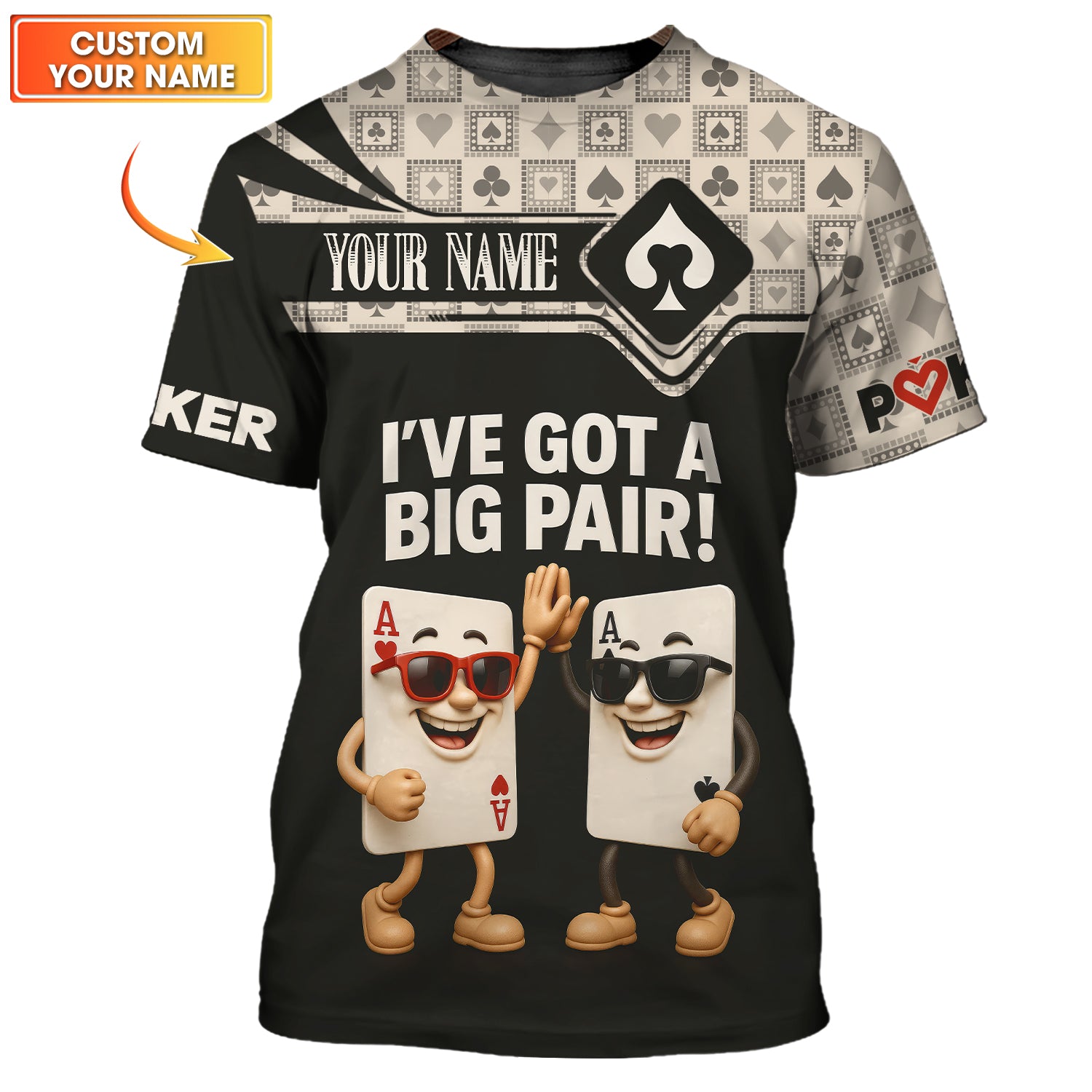 Custom Poker Shirts, Custom Playing Cards Shirt for Men, I've Got A Big Pair, Poker Gift for Lover