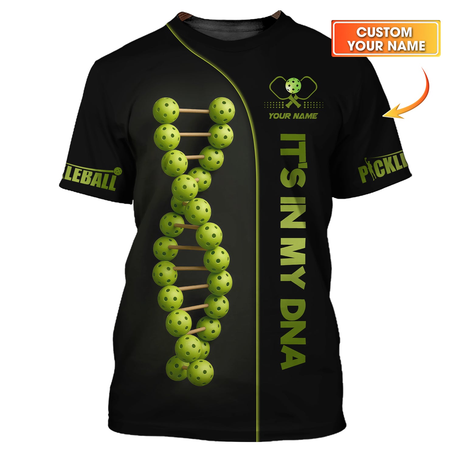 Custom Pickleball In My DNA Shirt, Funny Pickle Ball Polo Shirt for Men and Women, Pickleball Gift for Players