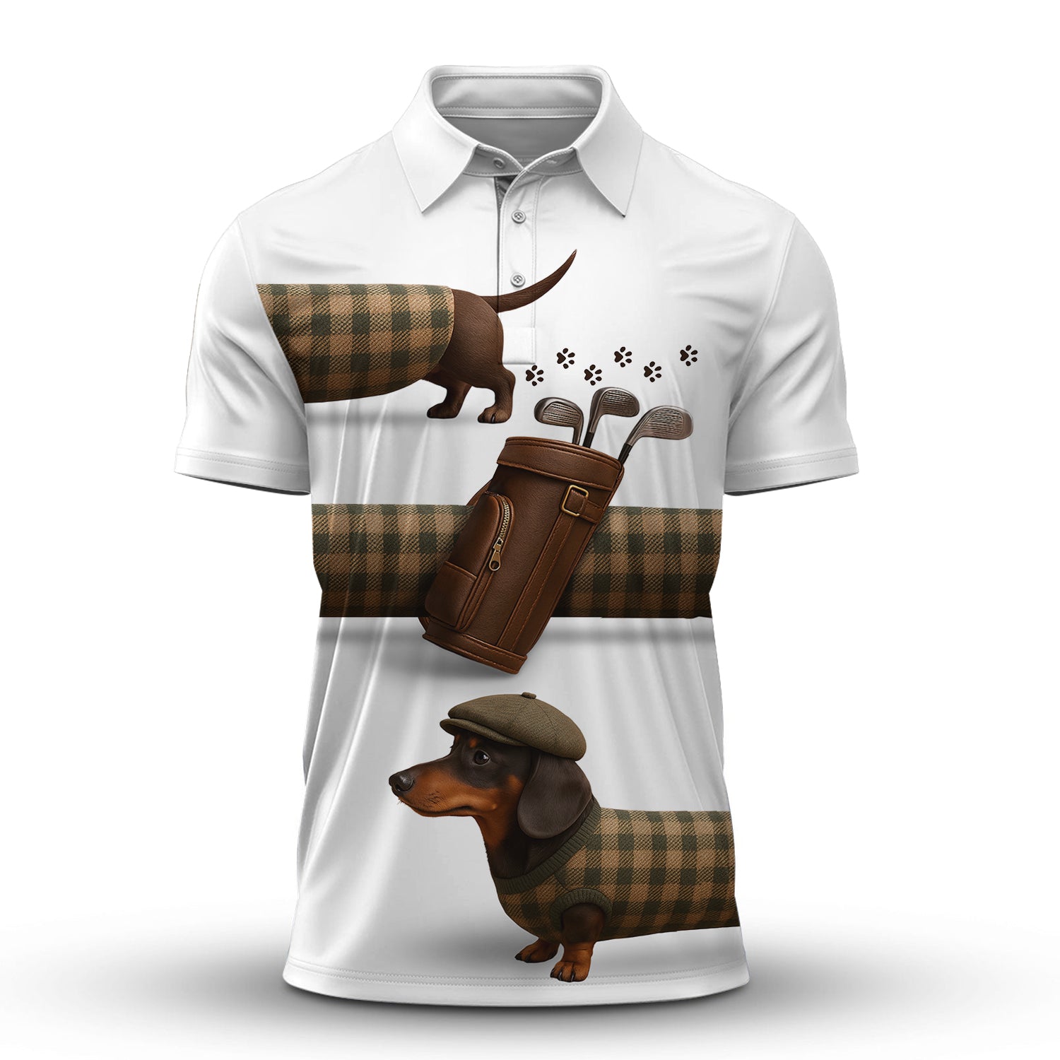 Dachshund Golf Shirt For Golfer, Funny Golf Shirt, Crazy Golf Shirt For Men