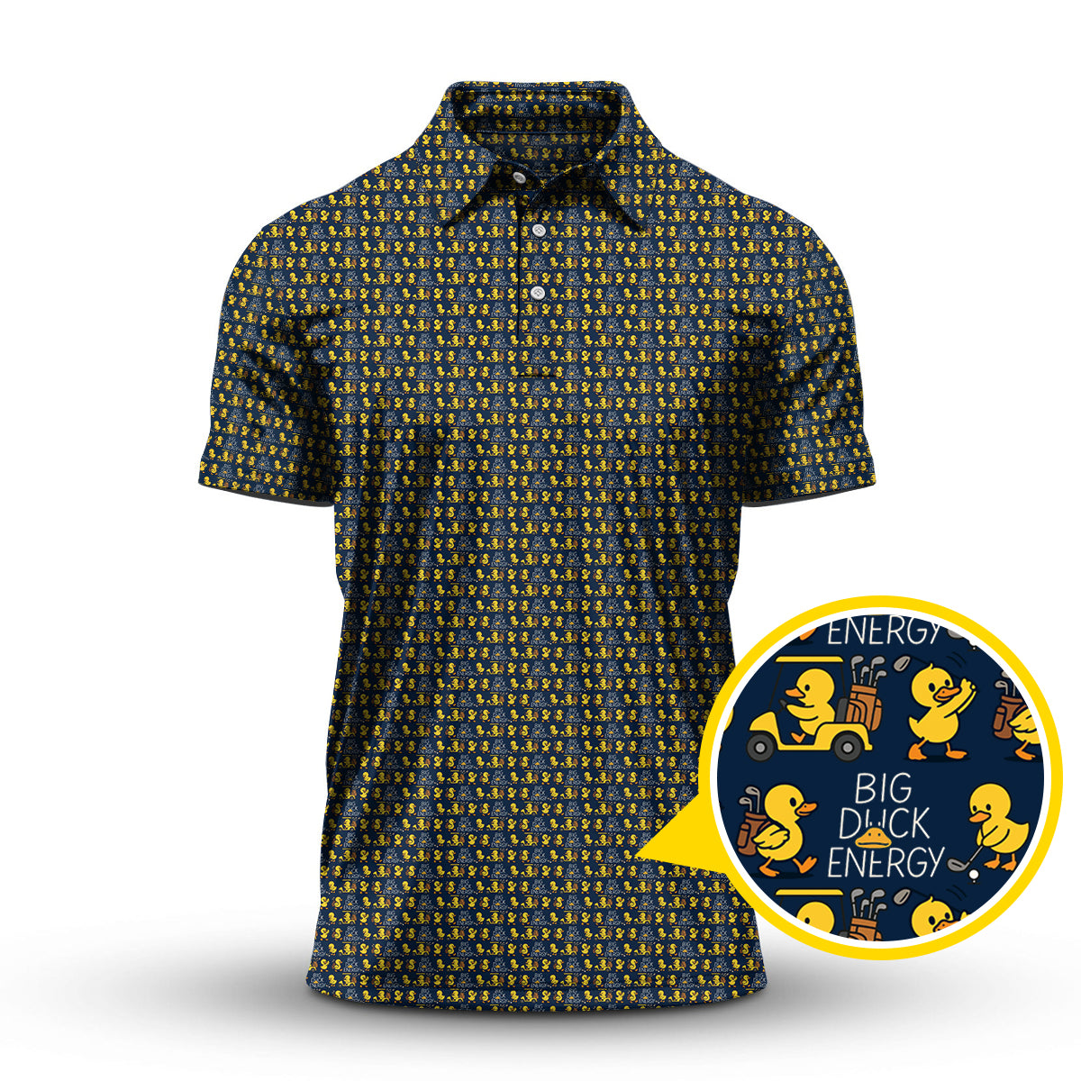 Big Duck Energy Pattern Golf Shirt For Golfer, Duck Golf Shirt, Funny Golf Shirt For Men