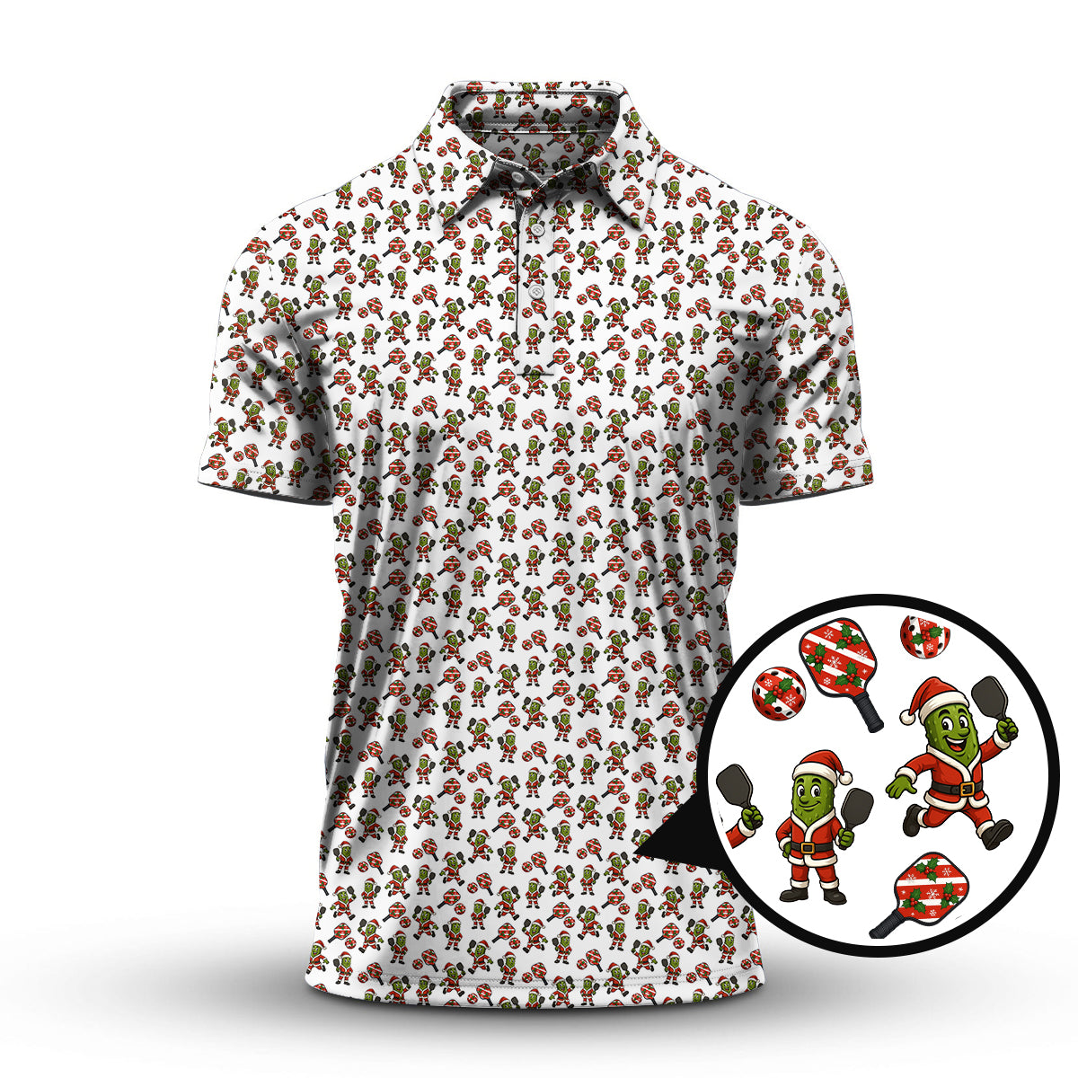 Christmas Pickleball Shirt, Funny Pickleball Shirt, Pattern Pickleball Shirt For Men
