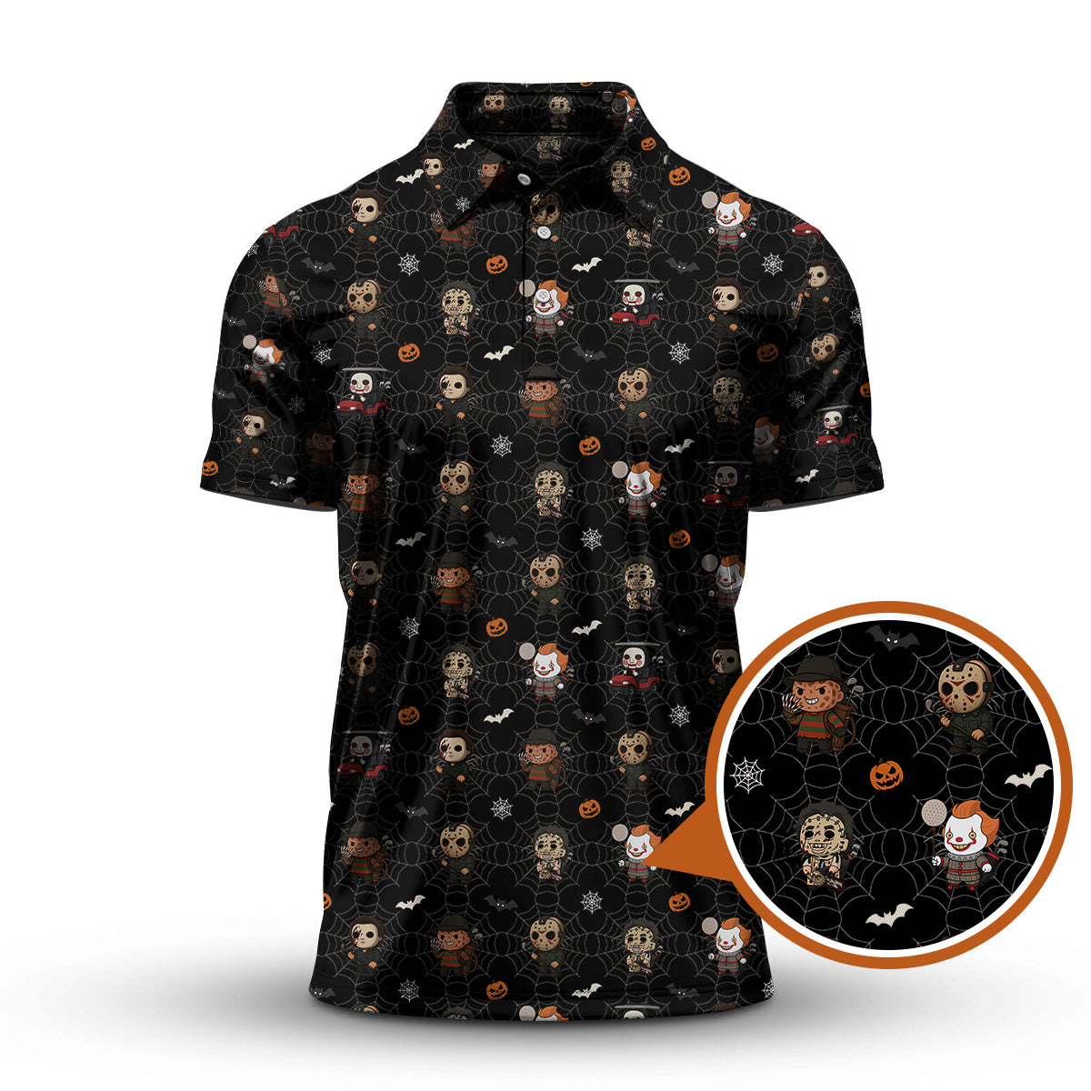 Halloween Golf Shirt For Golfer, Funny Pattern Golf Shirt, Crazy Golf Shirt For Men