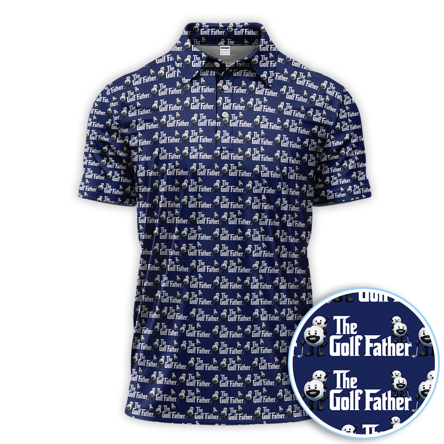 The Golf Father Pattern Golf Polos, Funny Golf Dad Shirt For Father Day