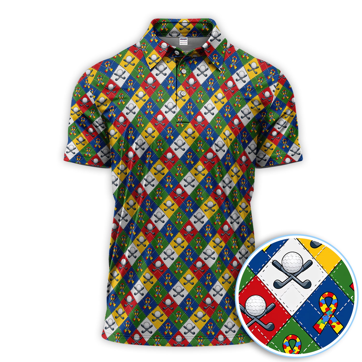 Golf Ball And Clubs Pattern Hoodie, Colorful Ribbon Golf Print Hoodie For Men, Golf Gift For Golfer