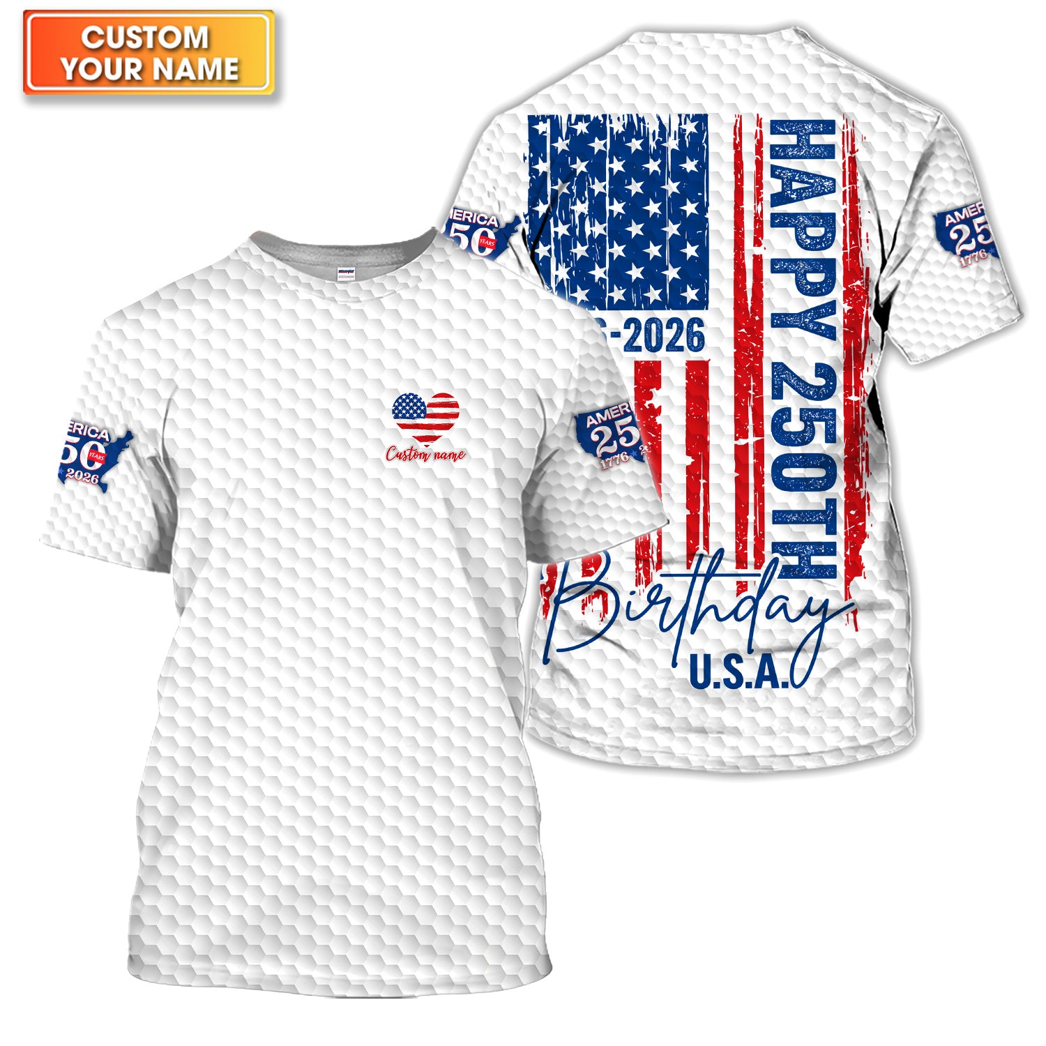 Custom USA 250th Birthday Shirt, 1776-2026 Independence Day Tee, Golf Shirt For Men, Funny Golf Shirt