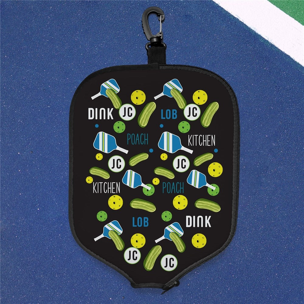 Pickleball Paddle Cover Pattern Custom Name, Funny Pickleball Paddle Covers, Gift For Pickleball Lover