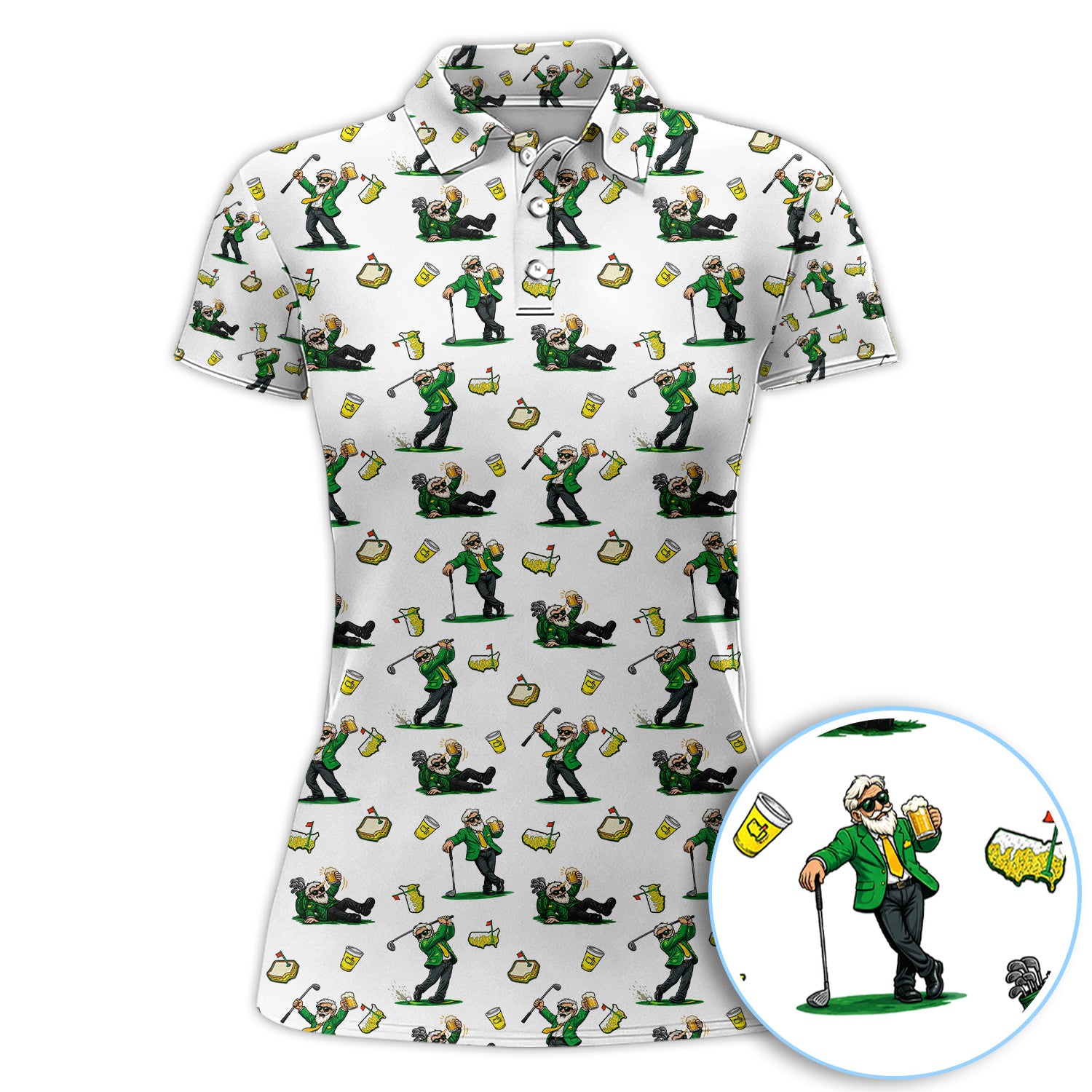 Funny Drunk Golfer Beer Golf Pattern Shirt, Drinking Golfer Golf Shirt For Women, Golf Gift For Golfer