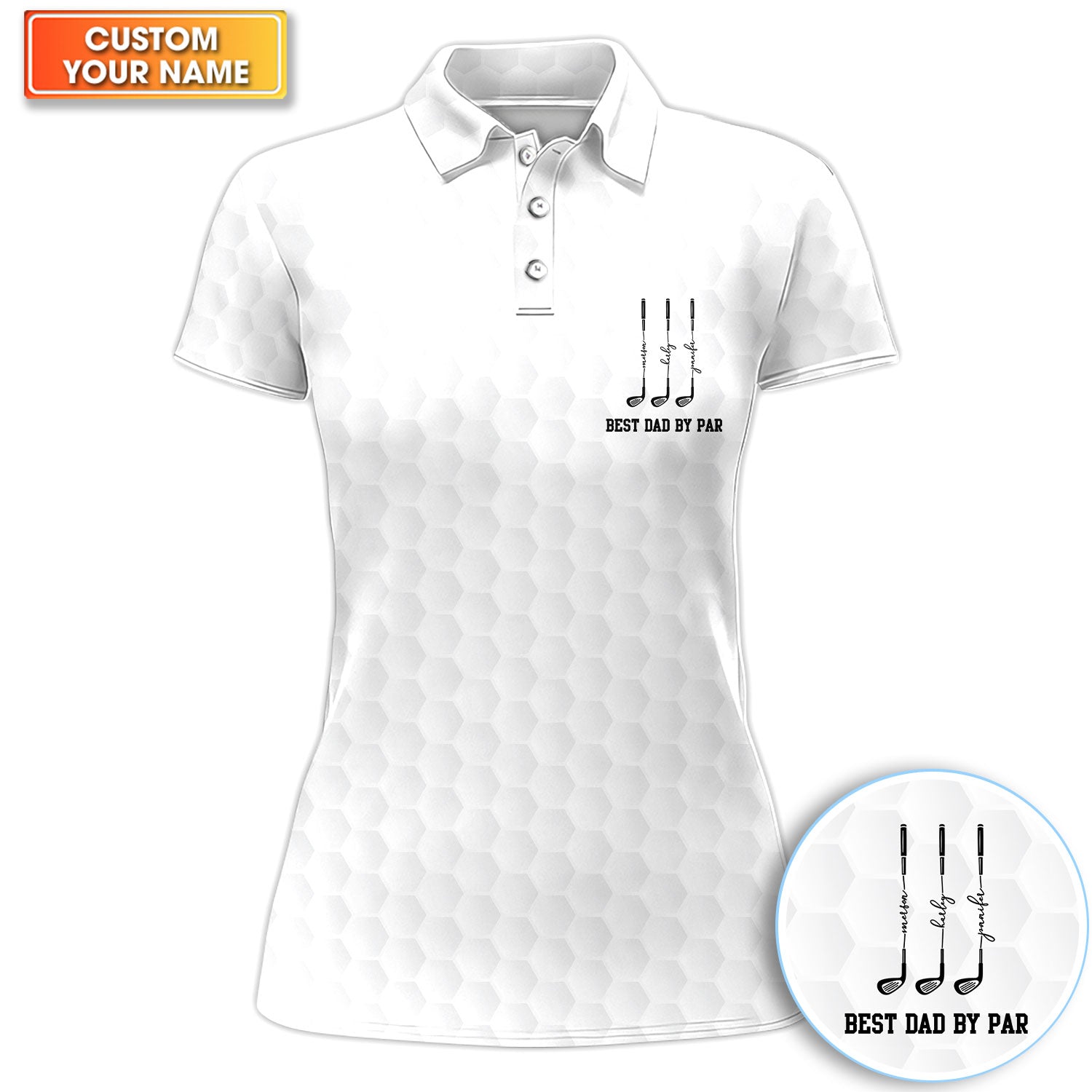 Personalized Best Dad By Par Golf Pattern Shirt, Golf Polo Shirt For Women, Father's Day Gift