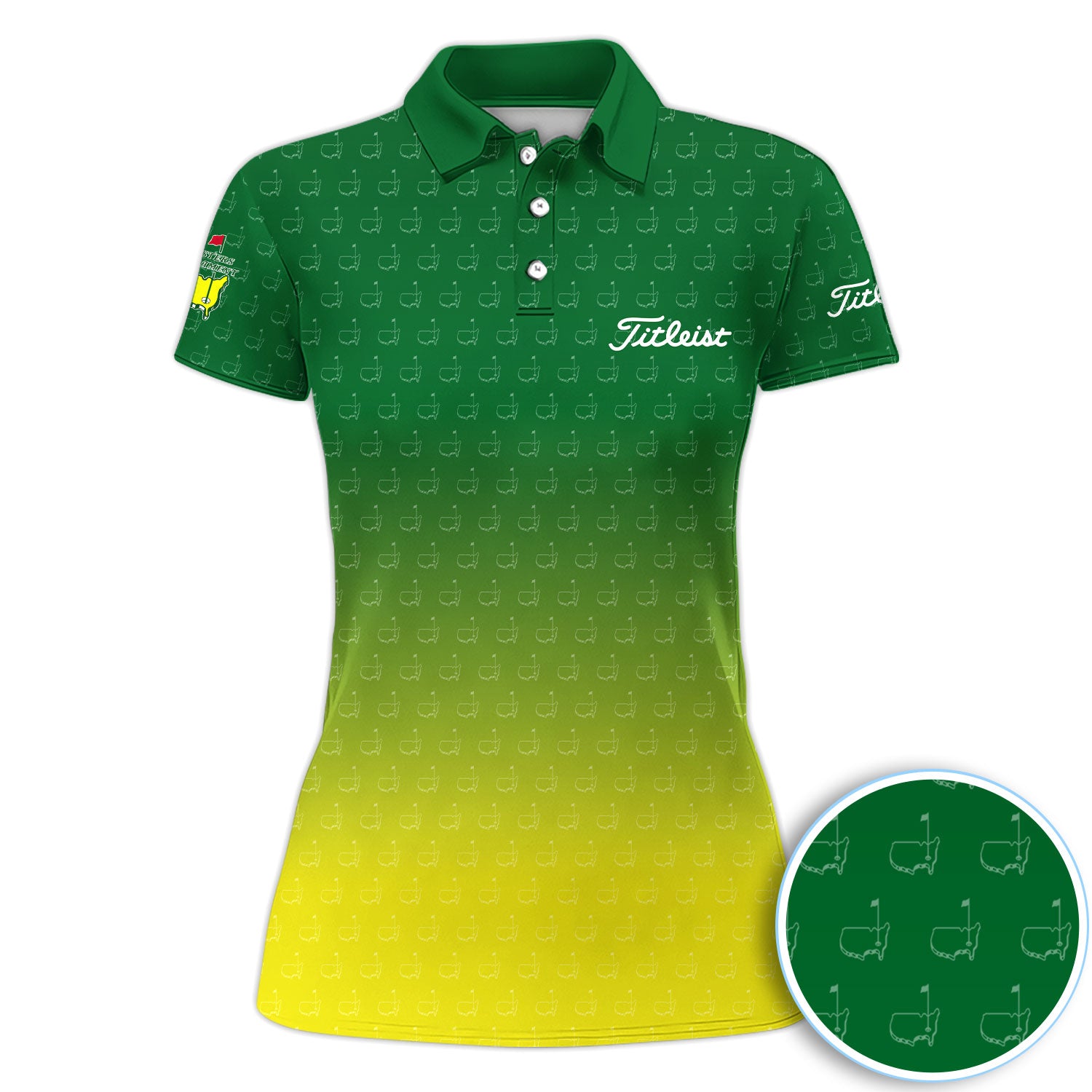 Masters Golf Pattern Shirt, Green Golf Polo Shirt For Women, Tournament Golfer Gift