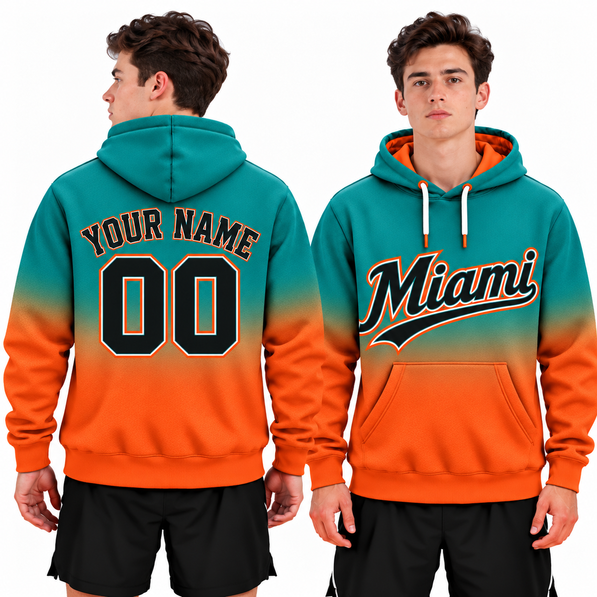 Custom Miami Ombre Hoodie