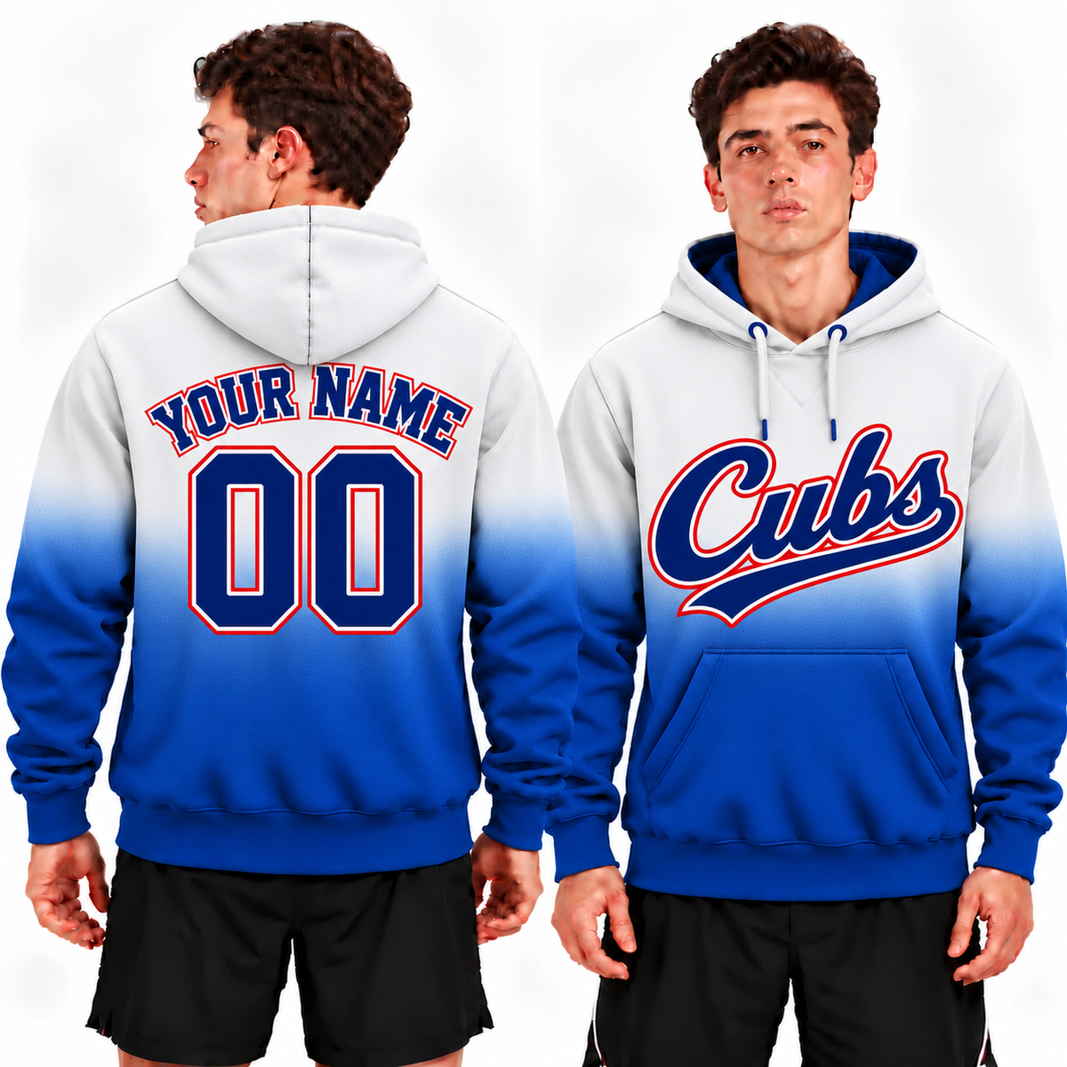 Custom Cubs Ombre Hoodie