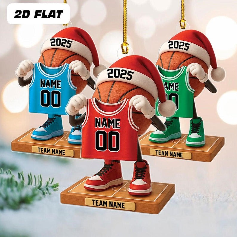 Personalized Basketball Jersey Christmas Ornament, Custom Name Basketball Player Christmas, Gift For Basketball Team