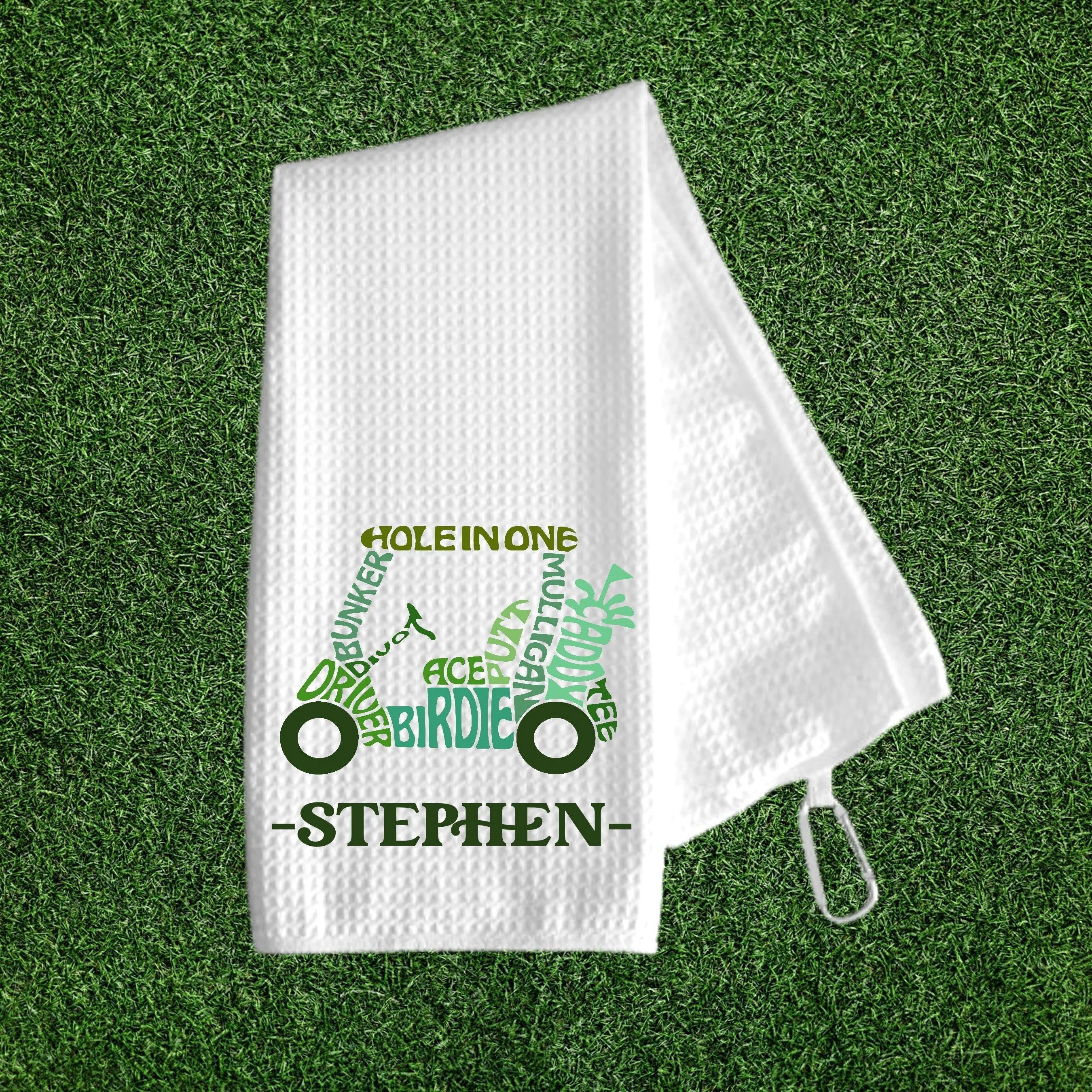 Funny Golf Towel, Personalized Golf Towels – Word Art Golf Cart Design With Custom Name, Golf Towels Gift For Golfer