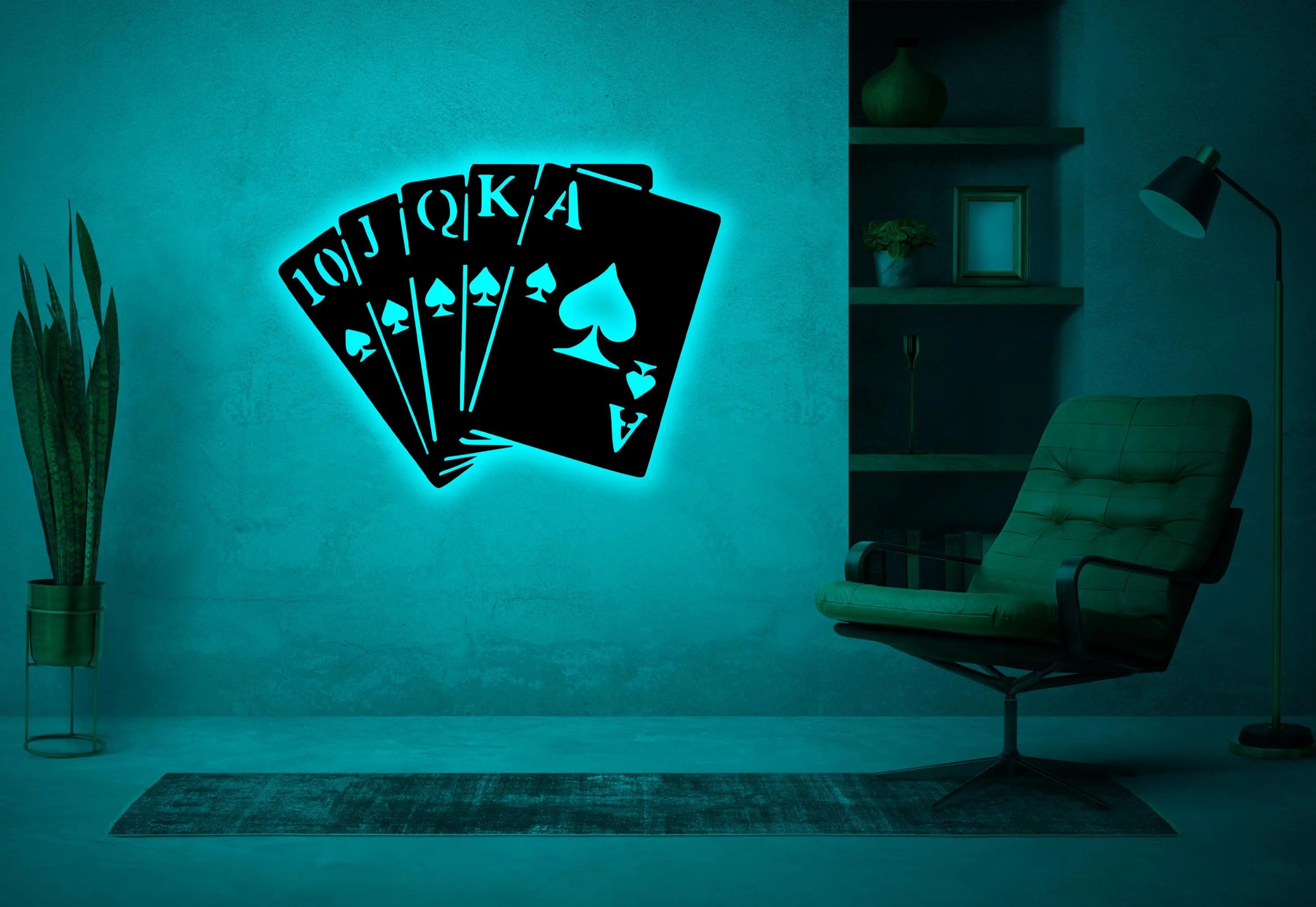 Ace of Spades Poker LED Decor, Gift For Poker Lover, Poker Game Room Wall Art Decor