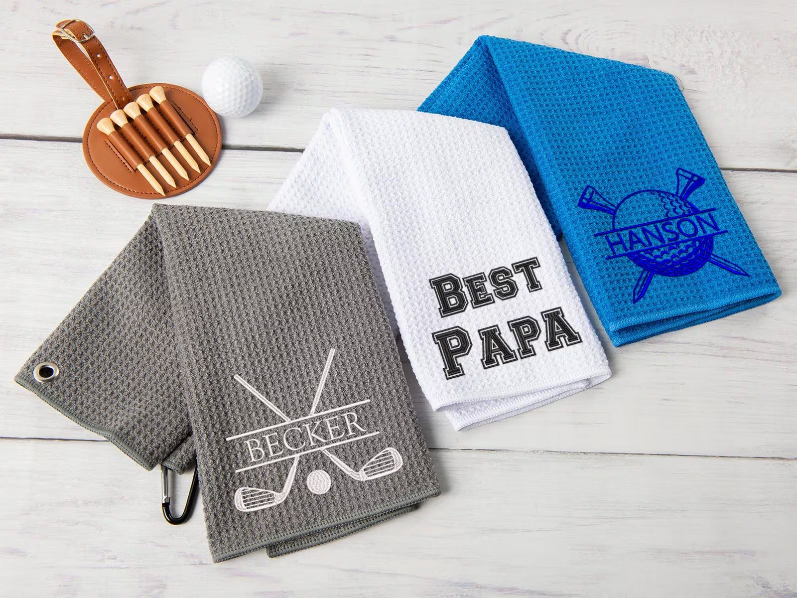 Personalized Embroidered Golf Towel, Golf Gift For Golfers, Golf Towels Custom Logo