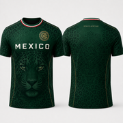 Mexico Jaguar Heritage football jersey for Men – Green Aztec Football Fan Jersey, Mexican Pride World Fan Tee