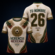 Custom Mexico Heritage Polo Shirt – Herencia Mexicana 2026 Personalized Aztec Fan Polo