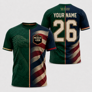 Custom Mexico USA Soccer Jersey – Two Nations One Person Personalized Football Fan Jersey