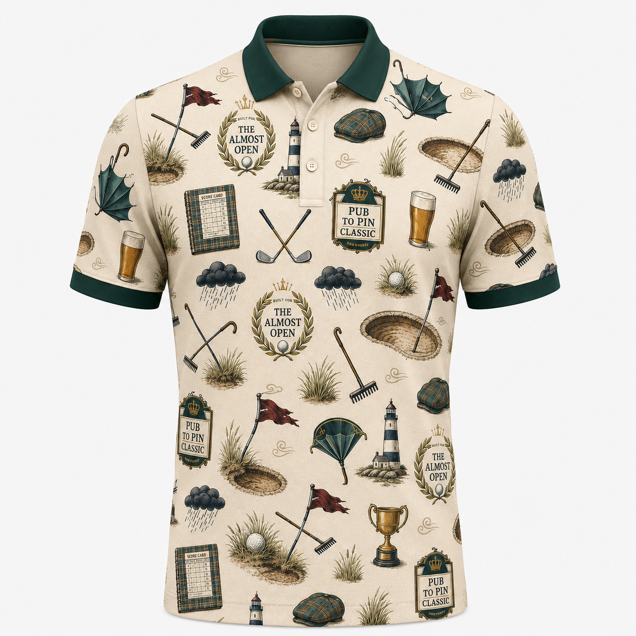 The Almost Open British Links Golf Polo – Funny Windy Golf Tournament Shirt