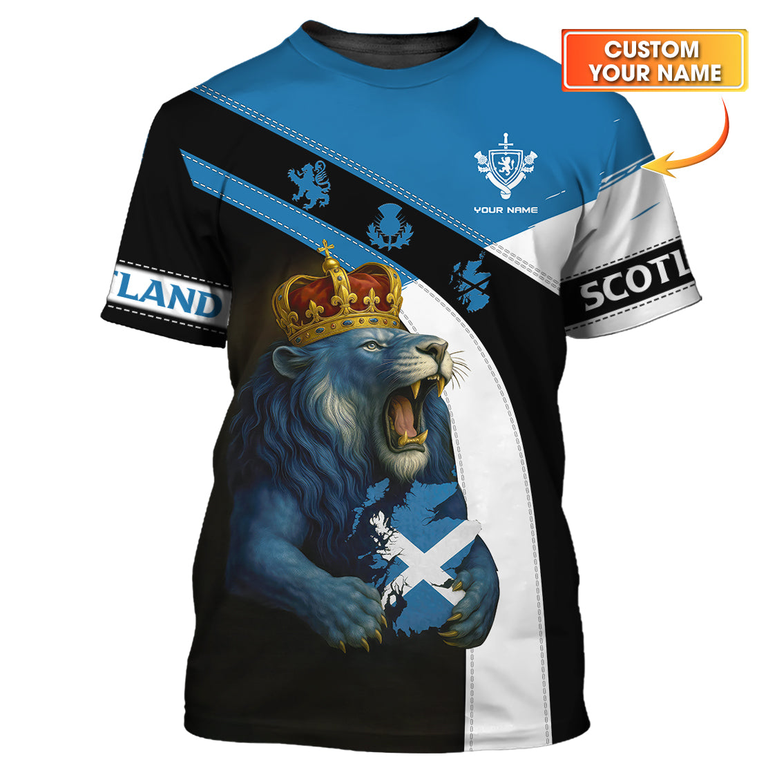 Personalized Scotland Shirt, The Lion King With Scotland Map Custom Name Shirt, Gift For Scottish Lover