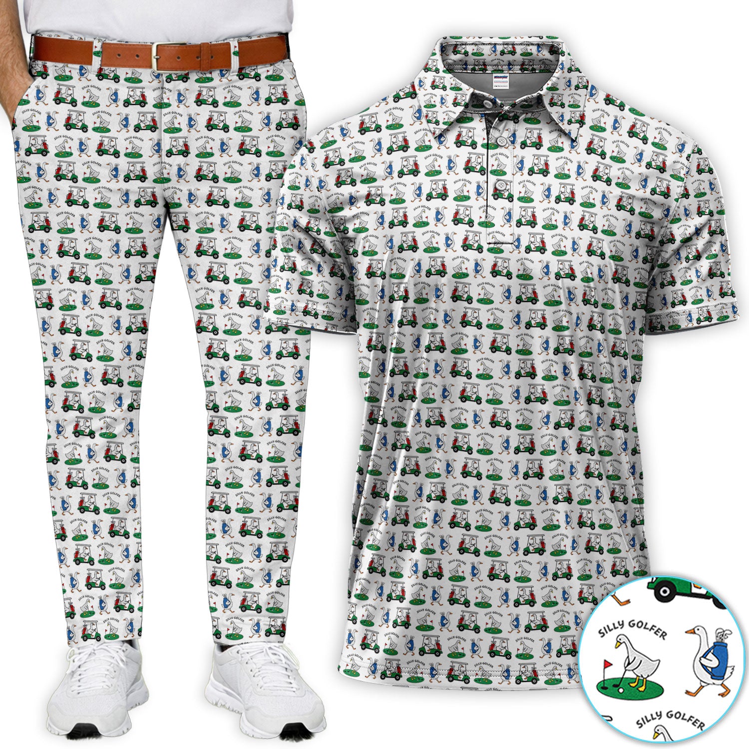 Silly Golfer Goose Golf Set, Funny Pattern Golf Set For Men, Golf Gift For Golfer