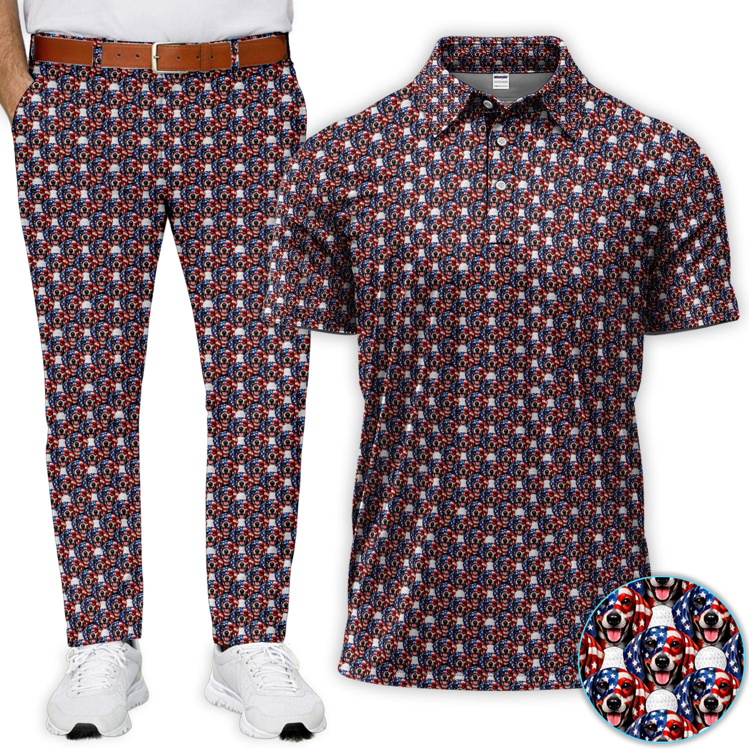 Funny Patriotic Wiener Dog Golf Set, America 250 Dachshund 250th Golf Set, Golf Gift For Men